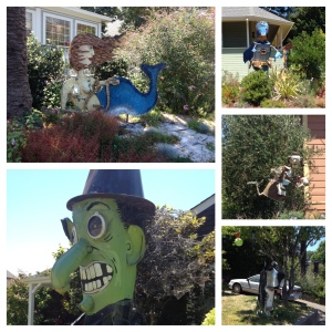 A selection of Florence Ave sculptures.  I love the mermaid.  