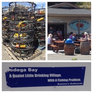 Bodega Bay - crab traps, Spud Pt Crab Co and a a description of the town 