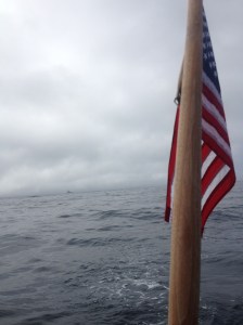 Rounding Pt St George in the fog
