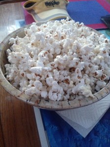 We made stove top popcorn last night - it was so good! If you haven't ha real popcorn in a while, you should have some soon.