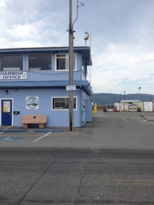 Sign depicting the high water mark from the 1964 Tsunami
