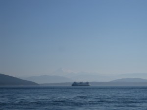 Ferry mountain beyond