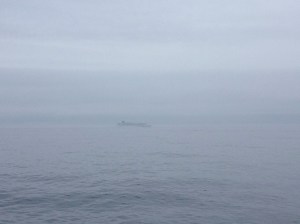 Cruise ship in the fog