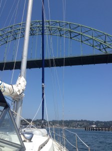 Passing under the bridge