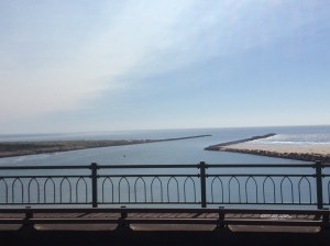 Yaquina river breakwater