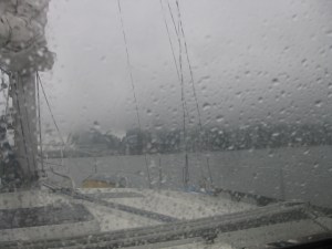 Underway in the rain
