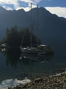 Side tied with Forever Young at Lagoon Cove, Pendrell Sound