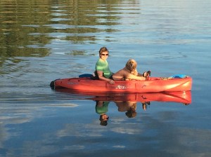 Anne and Charlie kayaking
