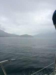 Heading to Vancouver in the rain and fog